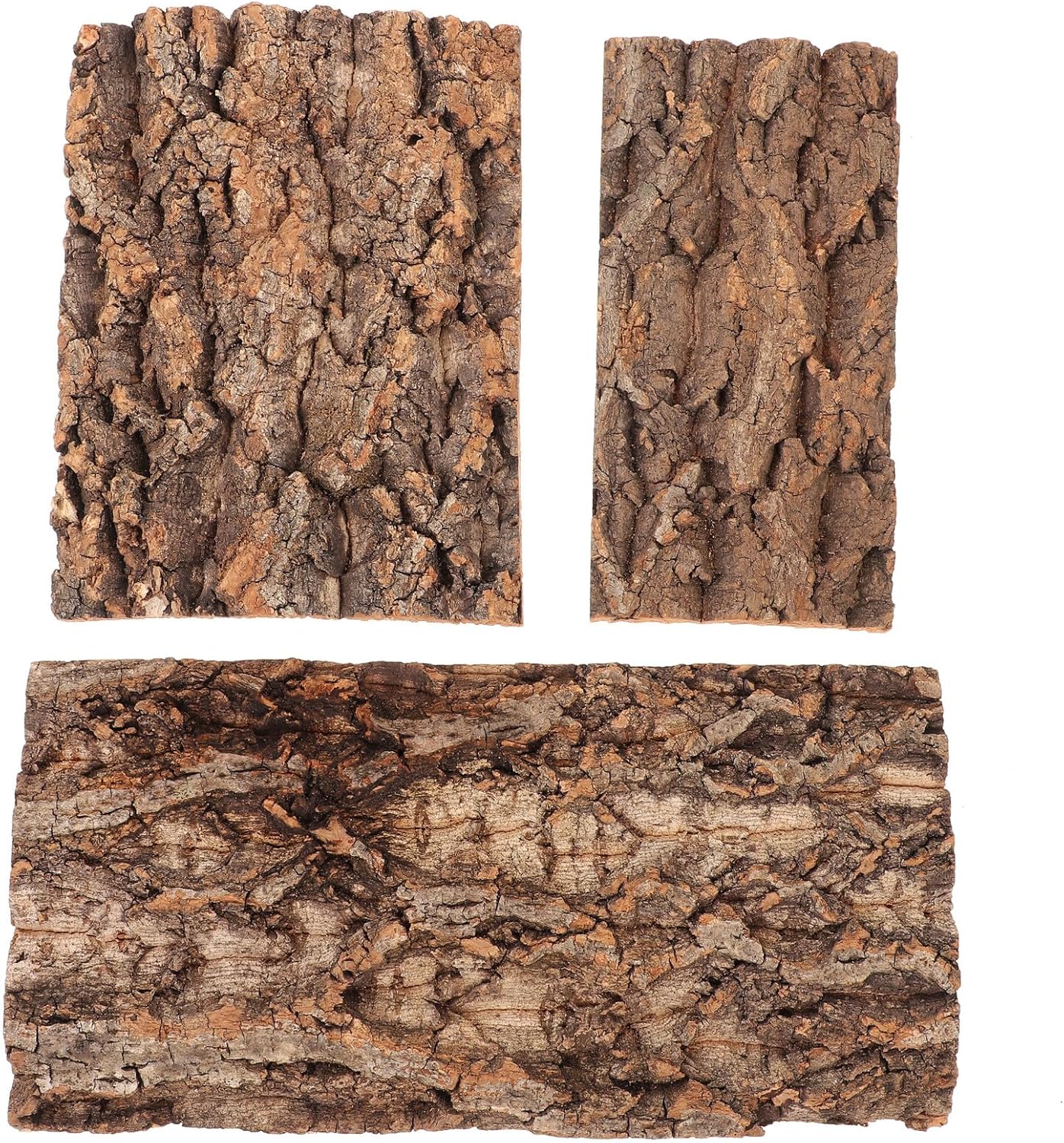 GLEAVI 3 Stück Reptilien Terrarium Rindenmulch Natürliche Korkrinde Hintergrunddekoration Wasserfeste Terrarienwand Deko für Aquarien und Reptilien