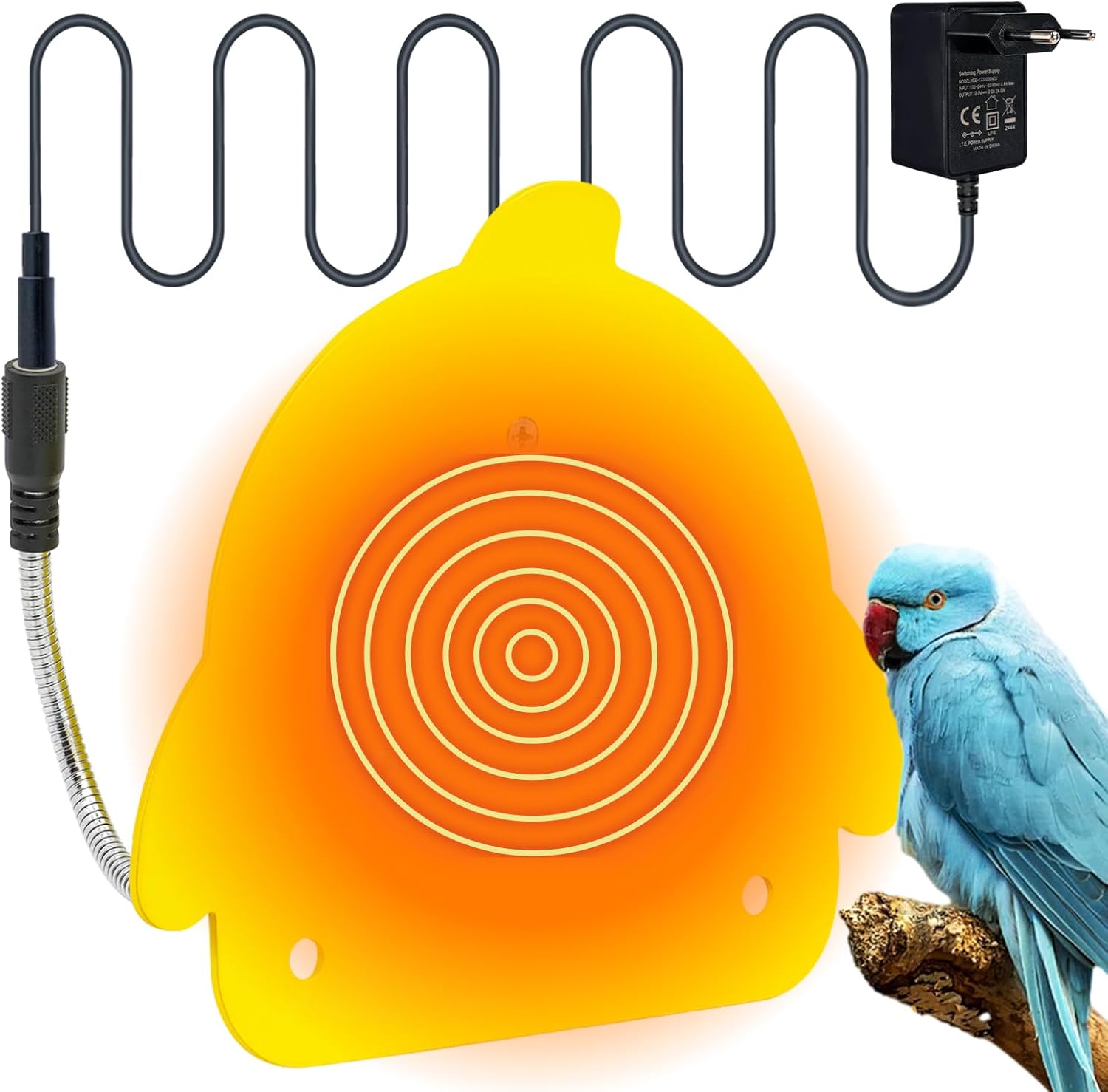 Vogelkäfigwärmer, 12 V Vogelheizungen für Käfigvögel, Vogelheizung mit Vogelstangen-Standplattform, gelbe Heizplatte Vogelkäfigwärmer, 12 V Vogelheizungen für Käfigvögel, Vogelheizung mit Vogelstangen-Standplattform, gelbe Heizplatte