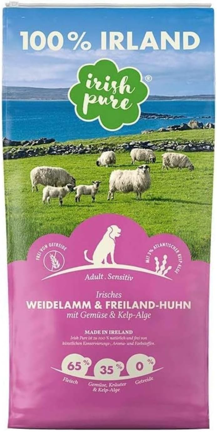 Irish Pure Premium Trockenfutter für Hunde, hoher Fleischanteil, Vitamine, getreidefrei, empfindliches, trockenes Hundefutter für alle Rassen Irish Pure Premium Trockenfutter für Hunde, hoher Fleischanteil, Vitamine, getreidefrei, empfindliches, trockenes Hundefutter für alle Rassen