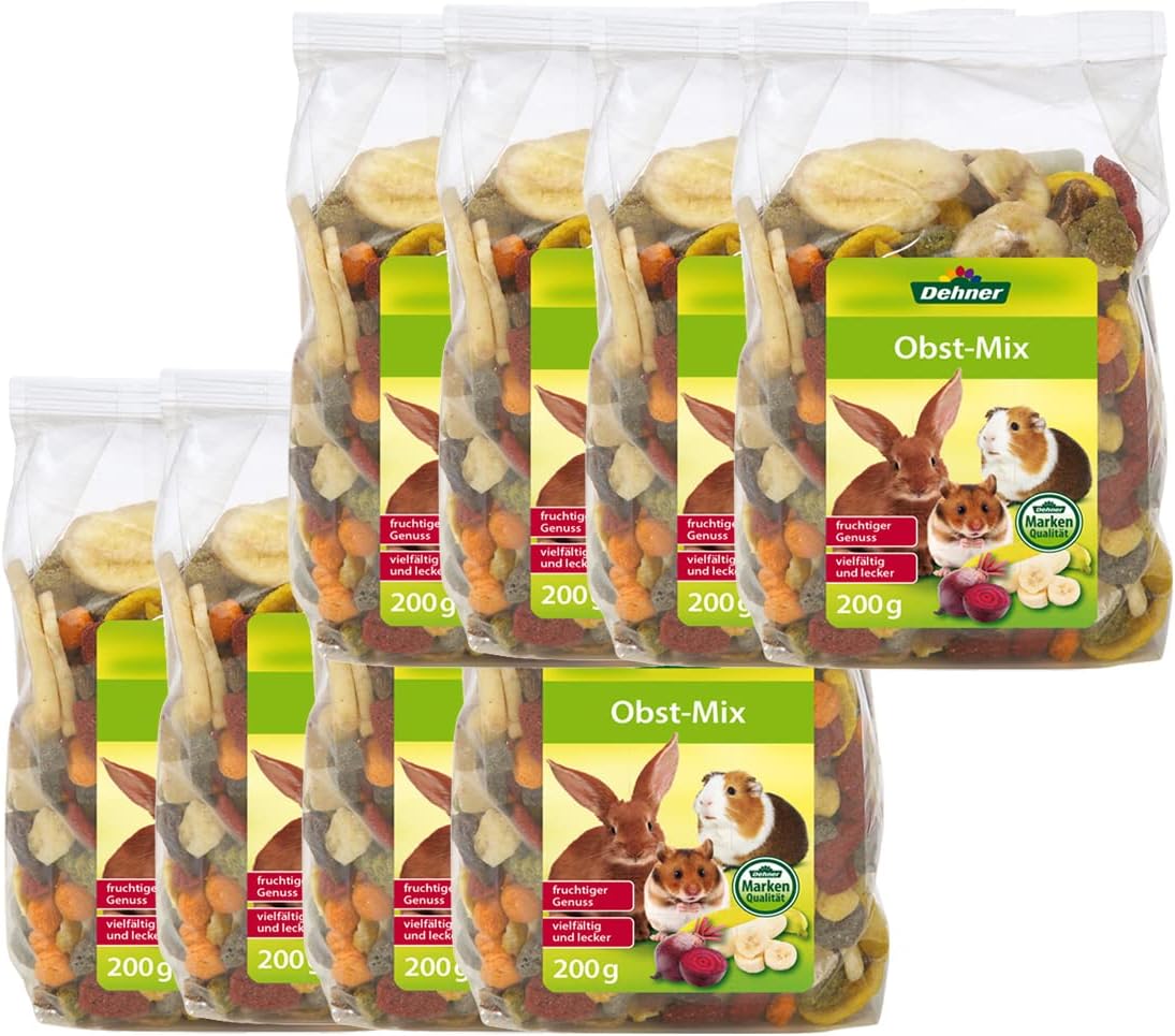 Dehner Lieblinge Rodent Snack, Fruit Mix, Premium Snack Vitamin Rich for Rodents, 8 x 200 g (1.6 kg) Dehner Lieblinge Rodent Snack, Fruit Mix, Premium Snack Vitamin Rich for Rodents, 8 x 200 g (1.6 kg)