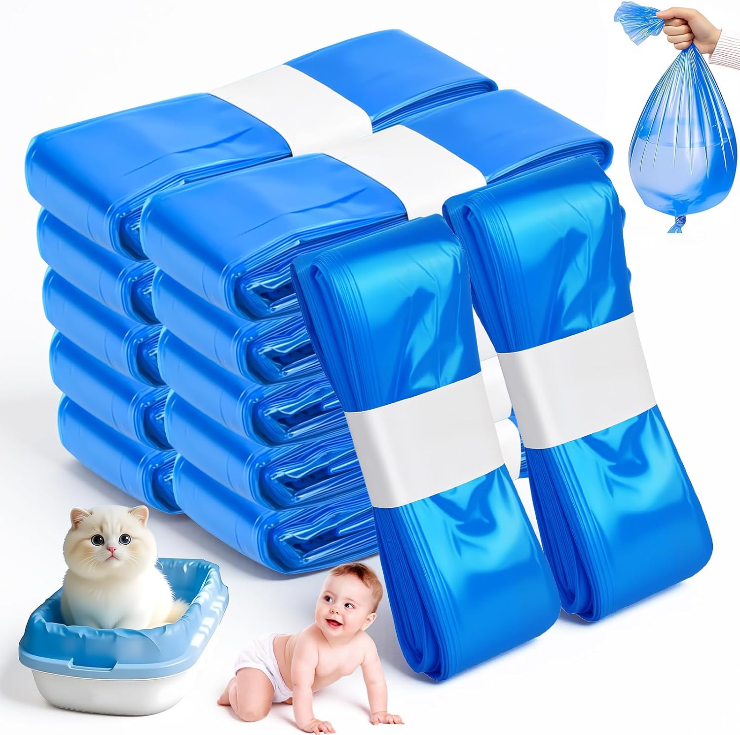 Windeleimer-Nachfüllfolie, 12 Stück, Nachfüllbeutel für Katzenstreu, 4,5 m Windeleimer-Nachfüllkassetten, verdickte Geruchsdichte für Katzenkoteimer und Windeleimer (blau) Windeleimer-Nachfüllfolie, 12 Stück, Nachfüllbeutel für Katzenstreu, 4,5 m Windeleimer-Nachfüllkassetten, verdickte Geruchsdichte für Katzenkoteimer und Windeleimer (blau)