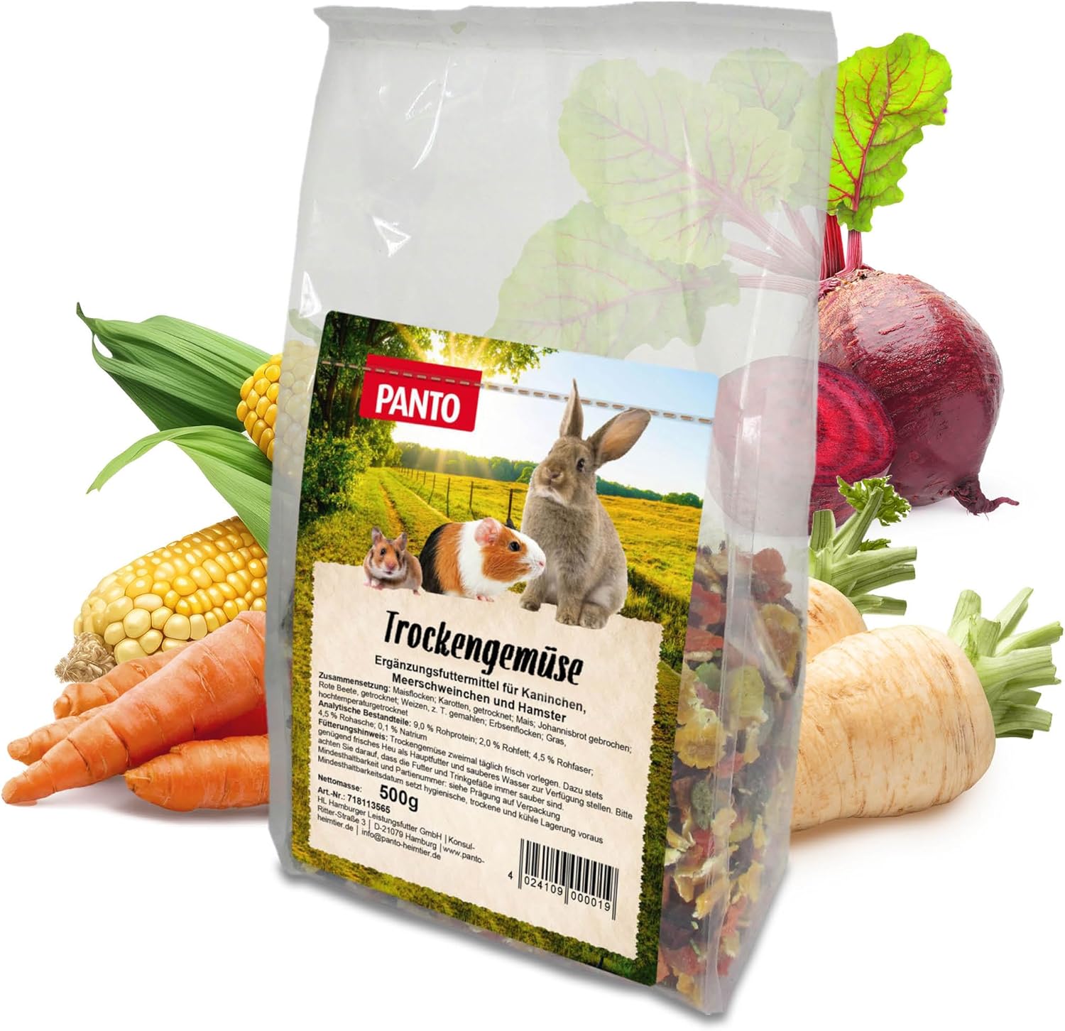 PANTO Trockengemüse – Ergänzungsfuttermittel für Nagetiere, Kaninchen, Meerschweinchen, Chinchillas, natürliches Nagetierfutter ohne Zuckerzusatz, 6 x 500 g PANTO Trockengemüse – Ergänzungsfuttermittel für Nagetiere, Kaninchen, Meerschweinchen, Chinchillas, natürliches Nagetierfutter ohne Zuckerzusatz, 6 x 500 g