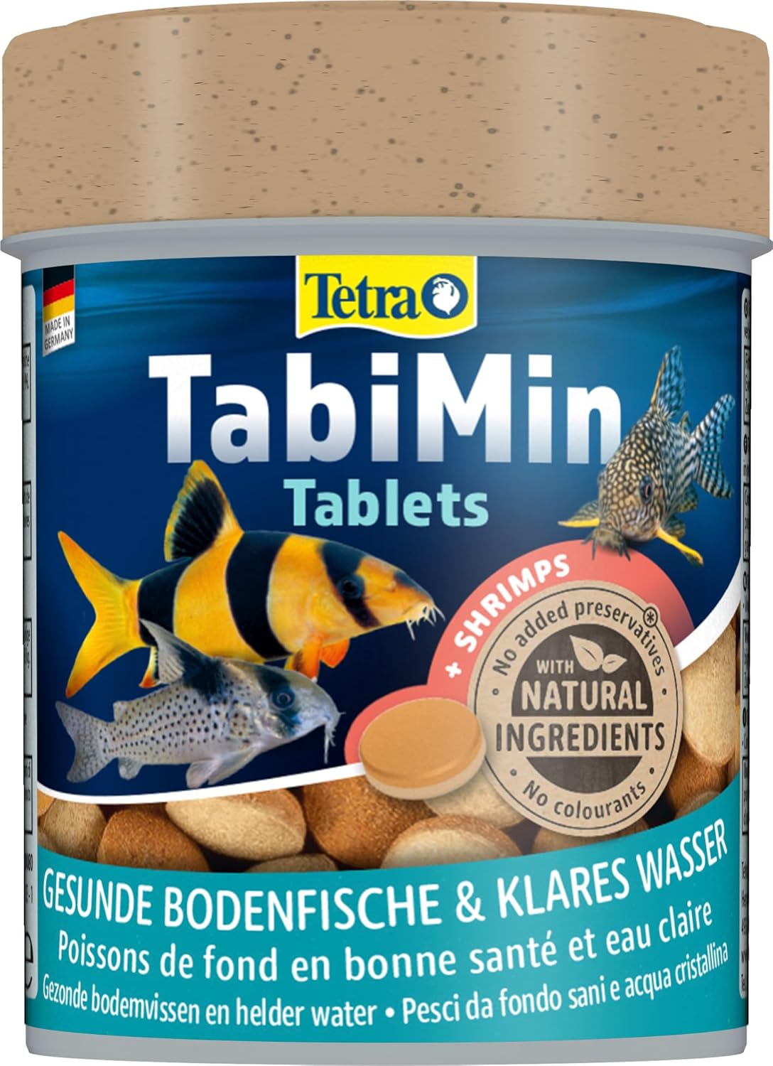 Tetra TabiMin Alleinfuttermittel für bodenfressende und scheue Fische, sorgt für eine optimale abwechslungsreiche Ernährung, Packungen in verschiedenen Größen erhältlich