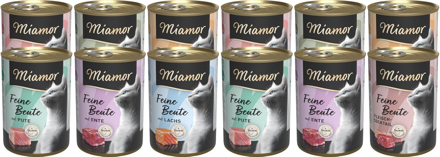 Miamor Fine Prey Bundle Mix Pack 12 x 400 g Nassfutter für Katzen, 6 von 7 Sorten, garantiert 65 % Fleisch und Innereien, inklusive Milchshake-Beutel 20 g gratis Miamor Fine Prey Bundle Mix Pack 12 x 400 g Nassfutter für Katzen, 6 von 7 Sorten, garantiert 65 % Fleisch und Innereien, inklusive Milchshake-Beutel 20 g gratis